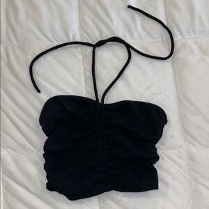 Zara Black Ruched Crop Top
